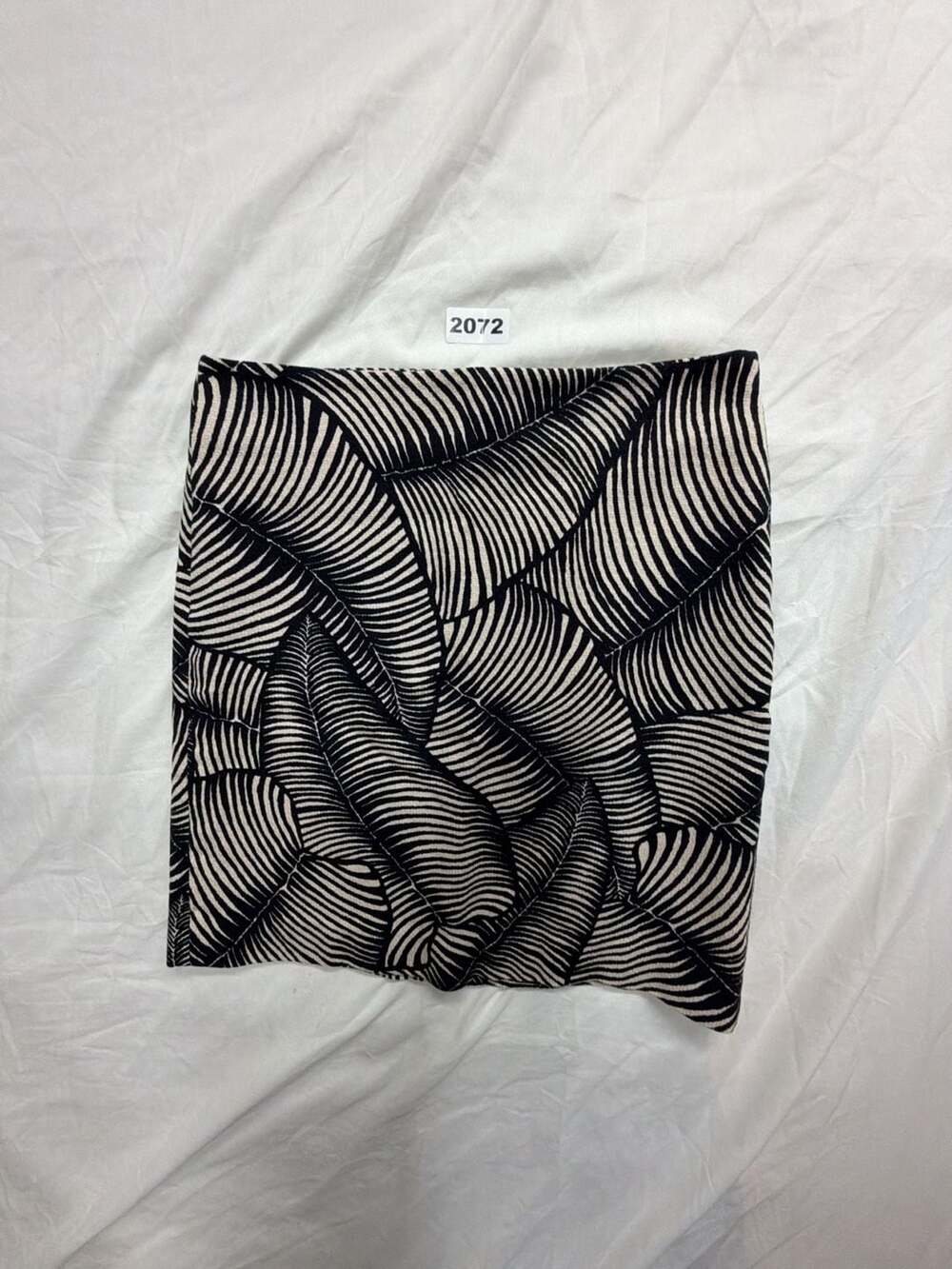 Ann Taylor Mini Skirt Size 0P Blue White Palm Leaf Print Cotton